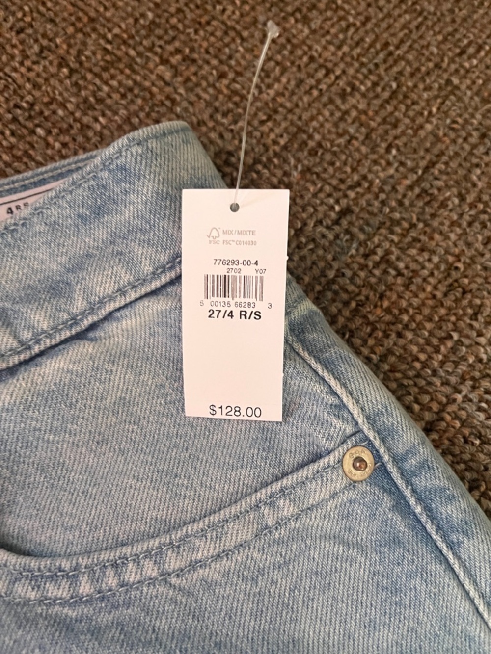 GAP Light Blue Wide-Leg Floral-Pattern Jeans - Picture 7 of 12